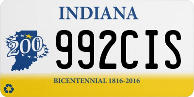 IN license plate 992CIS