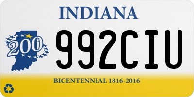 IN license plate 992CIU