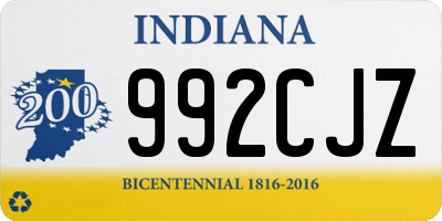 IN license plate 992CJZ