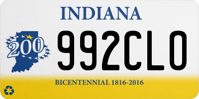 IN license plate 992CLO