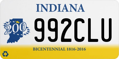 IN license plate 992CLU