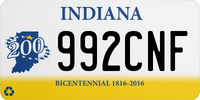 IN license plate 992CNF