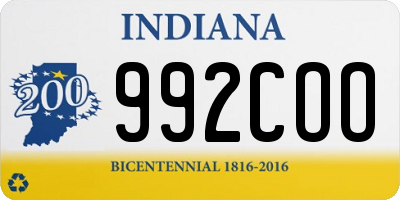 IN license plate 992COO