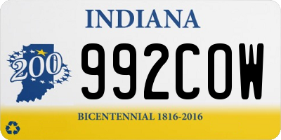 IN license plate 992COW