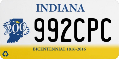 IN license plate 992CPC