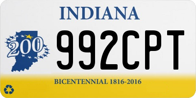 IN license plate 992CPT