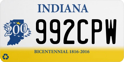 IN license plate 992CPW