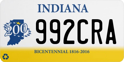 IN license plate 992CRA