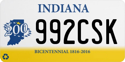 IN license plate 992CSK