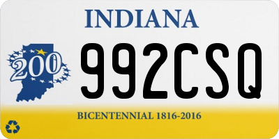 IN license plate 992CSQ