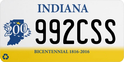 IN license plate 992CSS