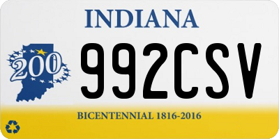 IN license plate 992CSV