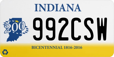 IN license plate 992CSW