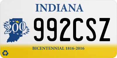 IN license plate 992CSZ