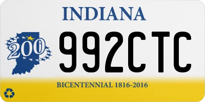 IN license plate 992CTC