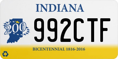 IN license plate 992CTF