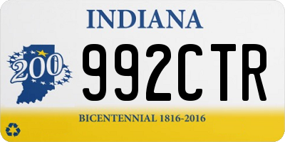 IN license plate 992CTR