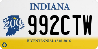 IN license plate 992CTW