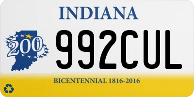 IN license plate 992CUL