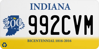 IN license plate 992CVM