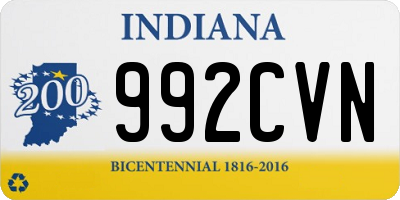 IN license plate 992CVN