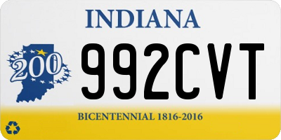 IN license plate 992CVT