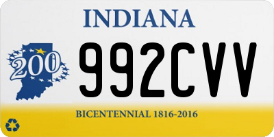 IN license plate 992CVV