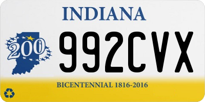 IN license plate 992CVX