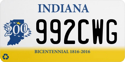 IN license plate 992CWG