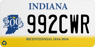 IN license plate 992CWR