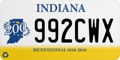 IN license plate 992CWX