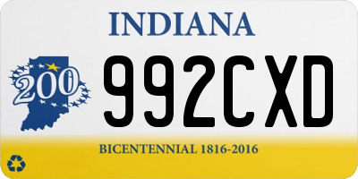 IN license plate 992CXD