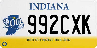 IN license plate 992CXK