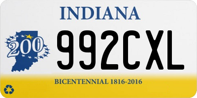 IN license plate 992CXL