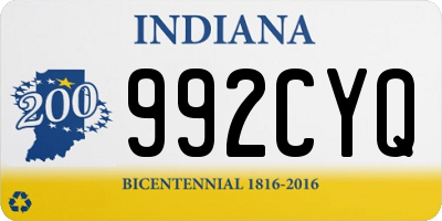 IN license plate 992CYQ