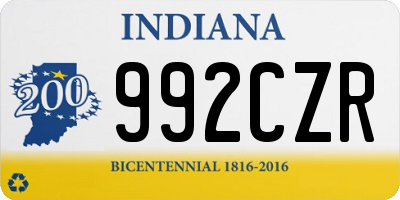 IN license plate 992CZR