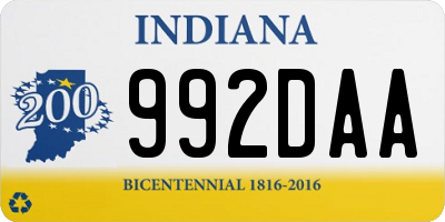 IN license plate 992DAA