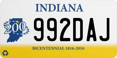 IN license plate 992DAJ