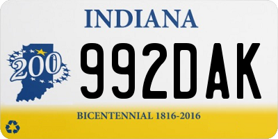 IN license plate 992DAK