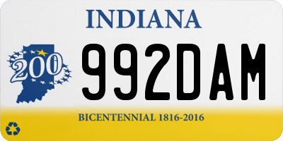 IN license plate 992DAM