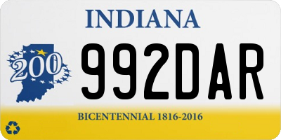 IN license plate 992DAR