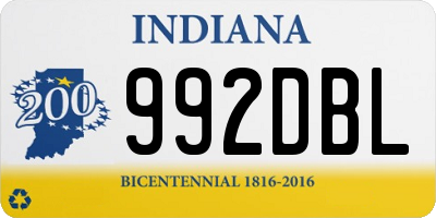 IN license plate 992DBL