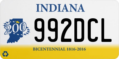 IN license plate 992DCL