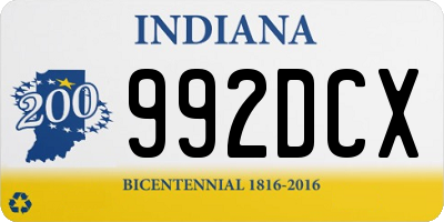 IN license plate 992DCX