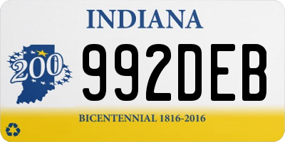 IN license plate 992DEB