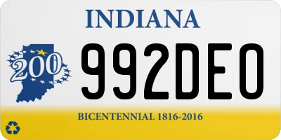 IN license plate 992DEO