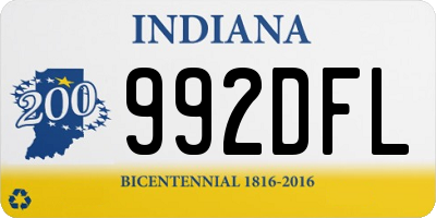 IN license plate 992DFL