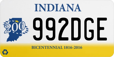 IN license plate 992DGE