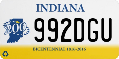 IN license plate 992DGU