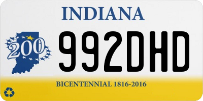 IN license plate 992DHD